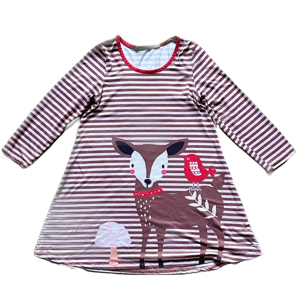 Back-to-School Casual Nature Fairy Millie Loves Lily Chocolate Striped Tunic ~ 6
